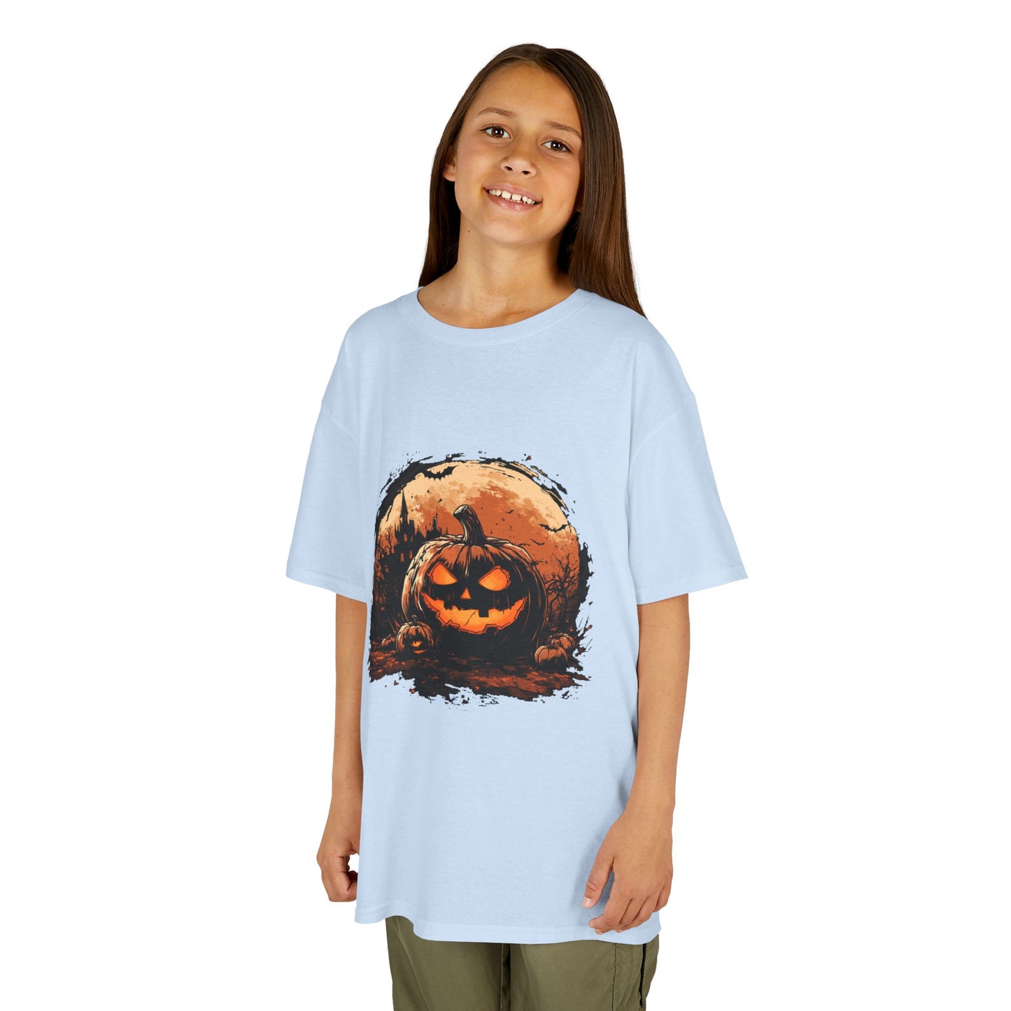 Halloween Pumpkin Kids Tee, Spooky T-Shirt for Children, Autumn Apparel, Trick or Treat Ready, Fall Festival Outfit, Fun Halloween Gift