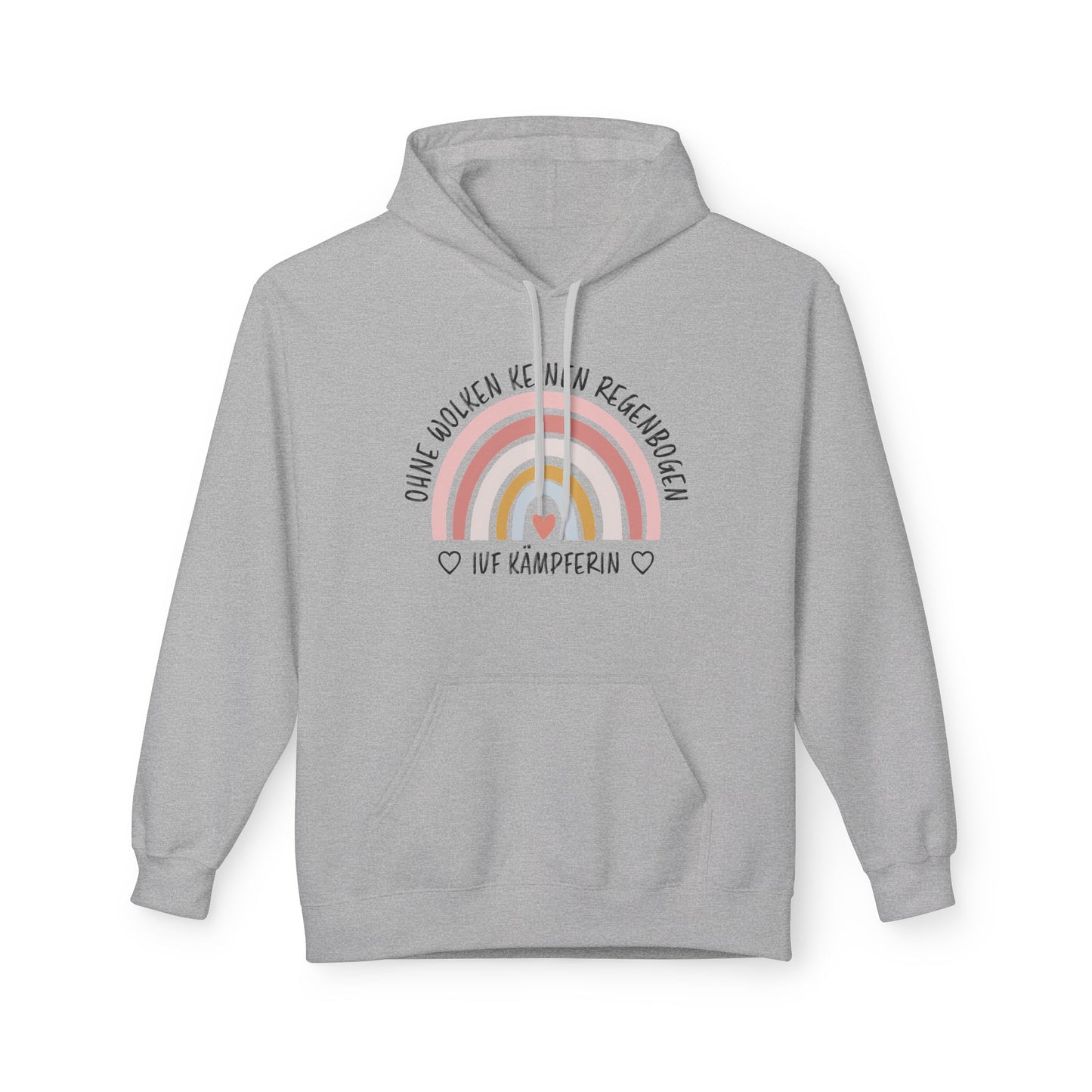 Rainbow Camper Unisex Fleece Hoodie, Cozy Sweatshirt, Camper Gift, Camping Apparel, Rainbow Design, Outdoor Lover Hoodie