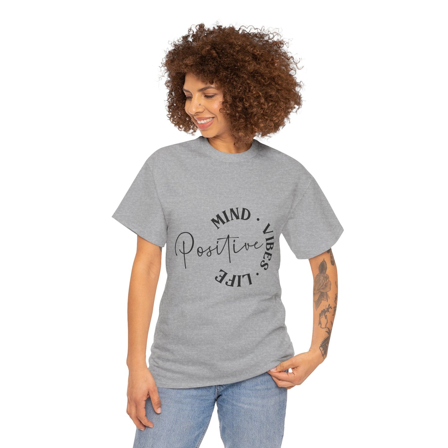 Positive Vibes Unisex Tee, Mind Vibes Life T-Shirt, Motivational Cotton Tee, Casual Wear, Gift for Friends, Everyday Style