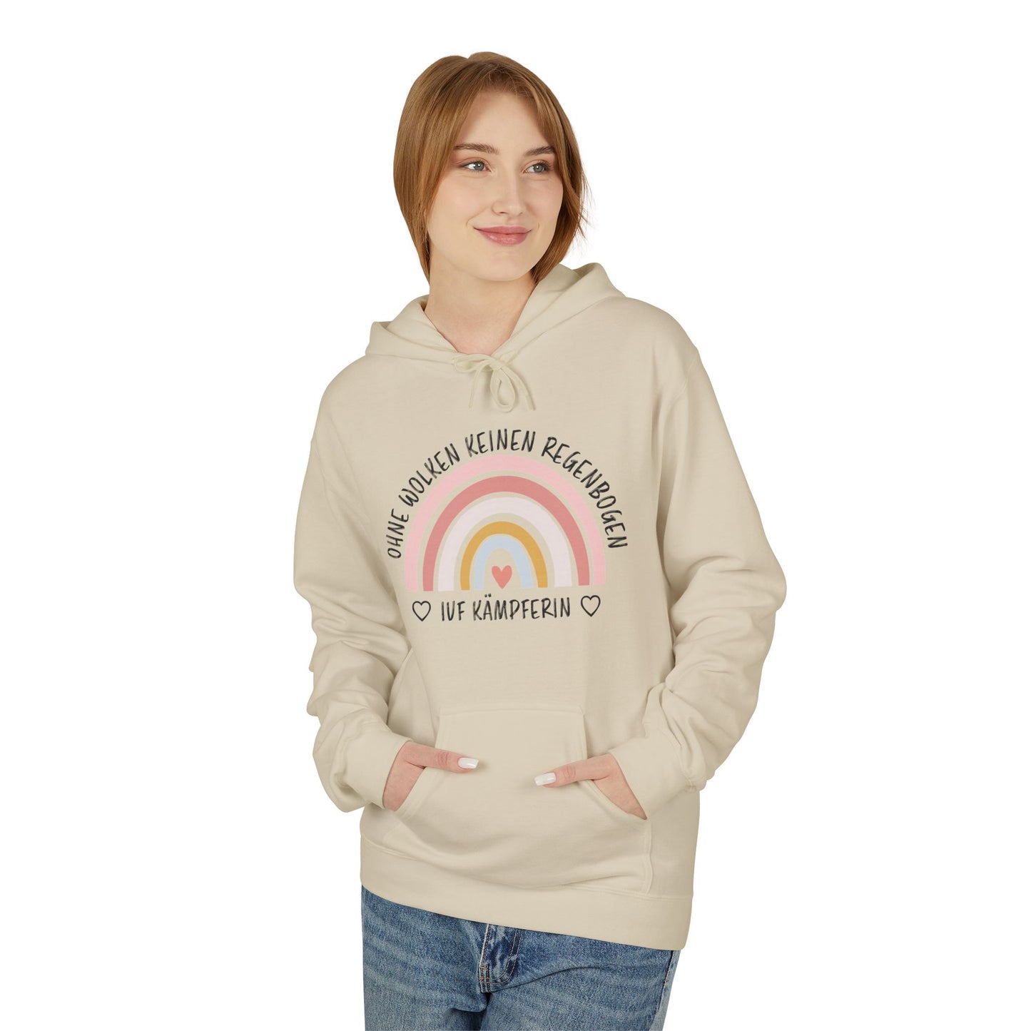 Rainbow Camper Unisex Fleece Hoodie, Cozy Sweatshirt, Camper Gift, Camping Apparel, Rainbow Design, Outdoor Lover Hoodie