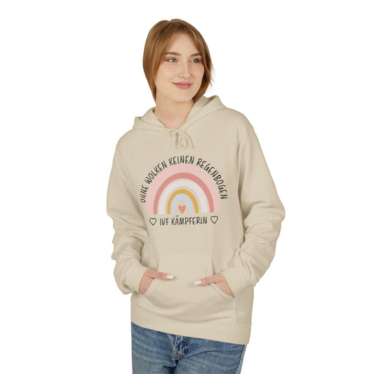 Rainbow Camper Unisex Fleece Hoodie, Cozy Sweatshirt, Camper Gift, Camping Apparel, Rainbow Design, Outdoor Lover Hoodie