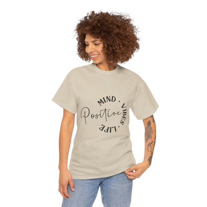 Positive Vibes Unisex Tee, Mind Vibes Life T-Shirt, Motivational Cotton Tee, Casual Wear, Gift for Friends, Everyday Style
