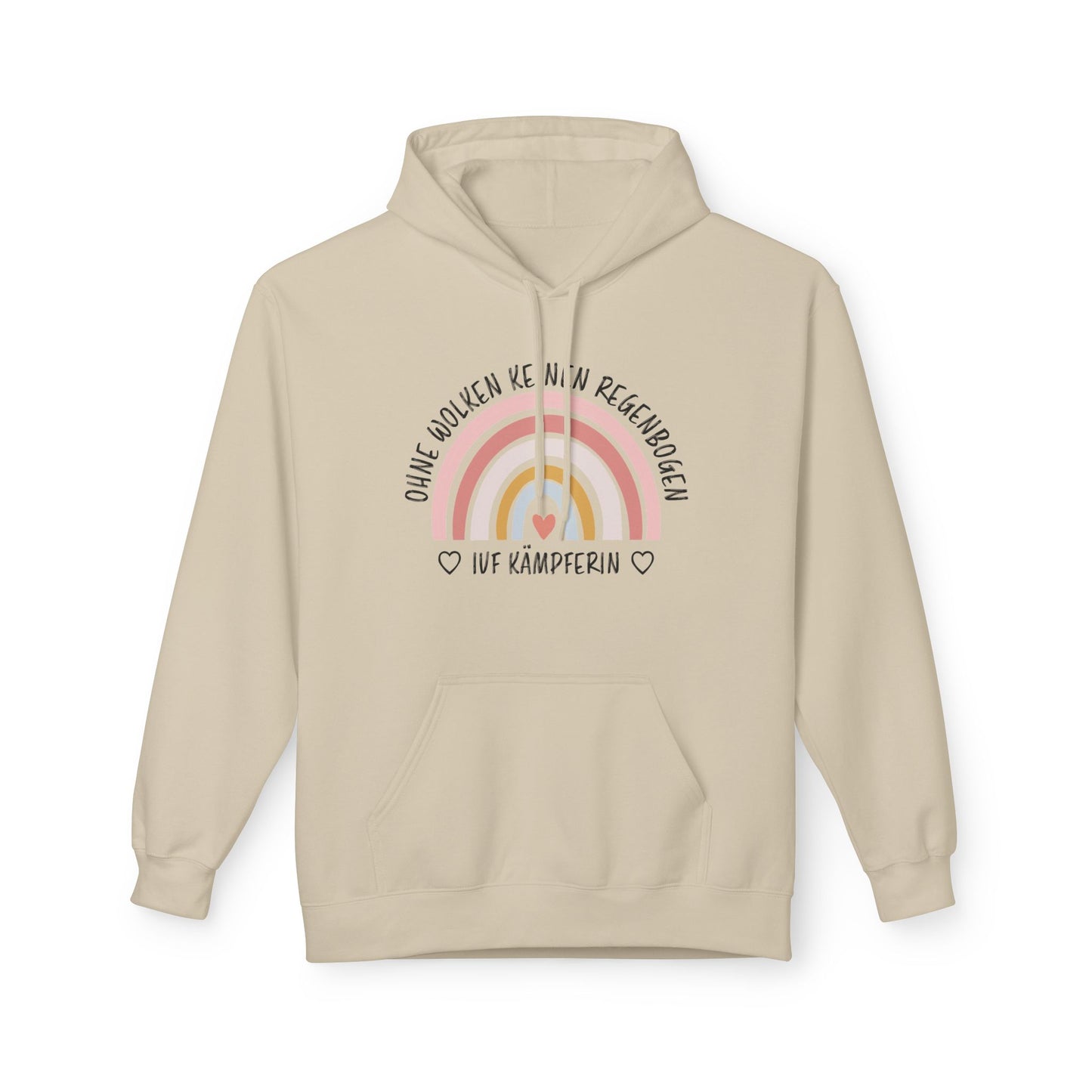 Rainbow Camper Unisex Fleece Hoodie, Cozy Sweatshirt, Camper Gift, Camping Apparel, Rainbow Design, Outdoor Lover Hoodie
