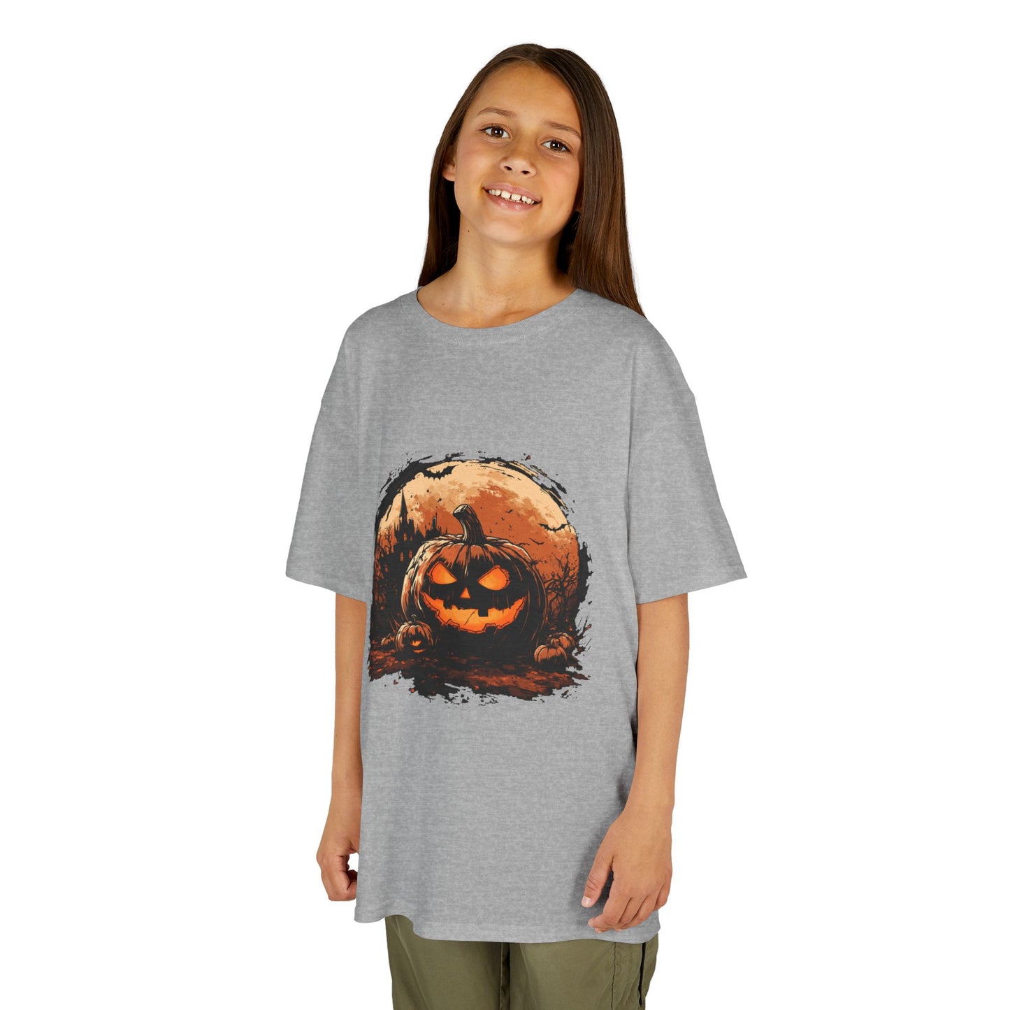 Halloween Pumpkin Kids Tee, Spooky T-Shirt for Children, Autumn Apparel, Trick or Treat Ready, Fall Festival Outfit, Fun Halloween Gift
