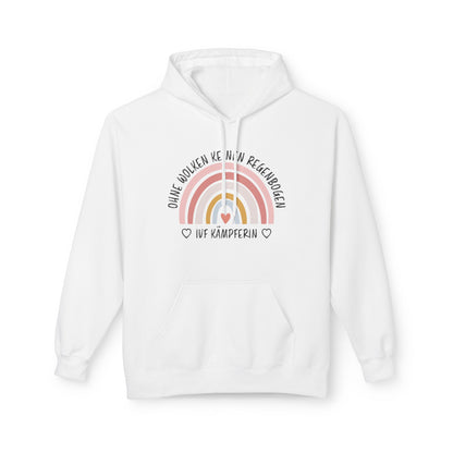 Rainbow Camper Unisex Fleece Hoodie, Cozy Sweatshirt, Camper Gift, Camping Apparel, Rainbow Design, Outdoor Lover Hoodie