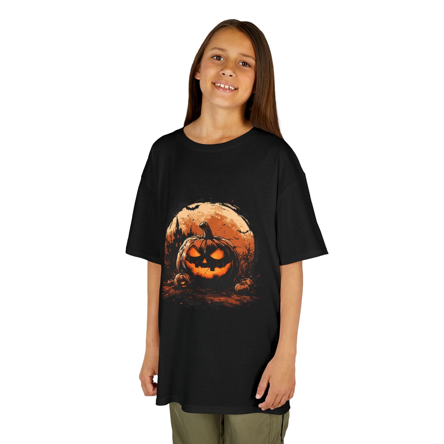 Halloween Pumpkin Kids Tee, Spooky T-Shirt for Children, Autumn Apparel, Trick or Treat Ready, Fall Festival Outfit, Fun Halloween Gift