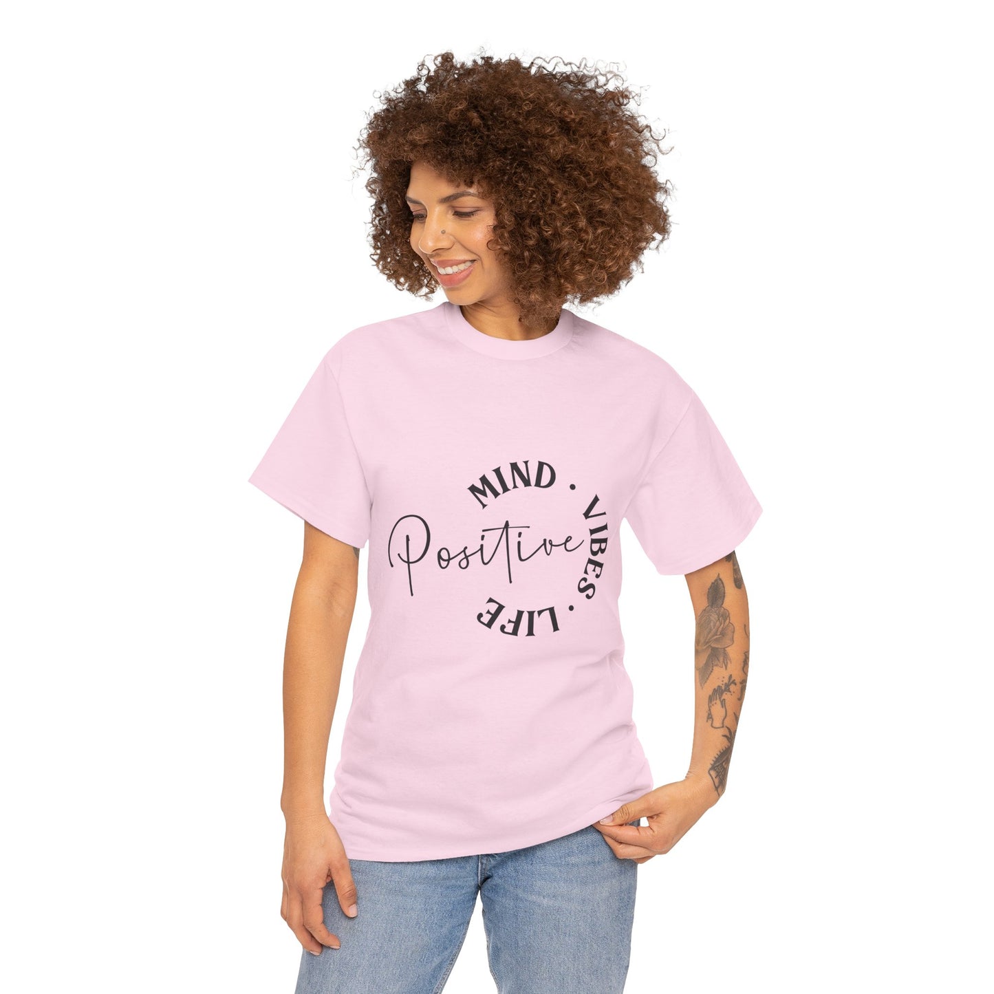 Positive Vibes Unisex Tee, Mind Vibes Life T-Shirt, Motivational Cotton Tee, Casual Wear, Gift for Friends, Everyday Style
