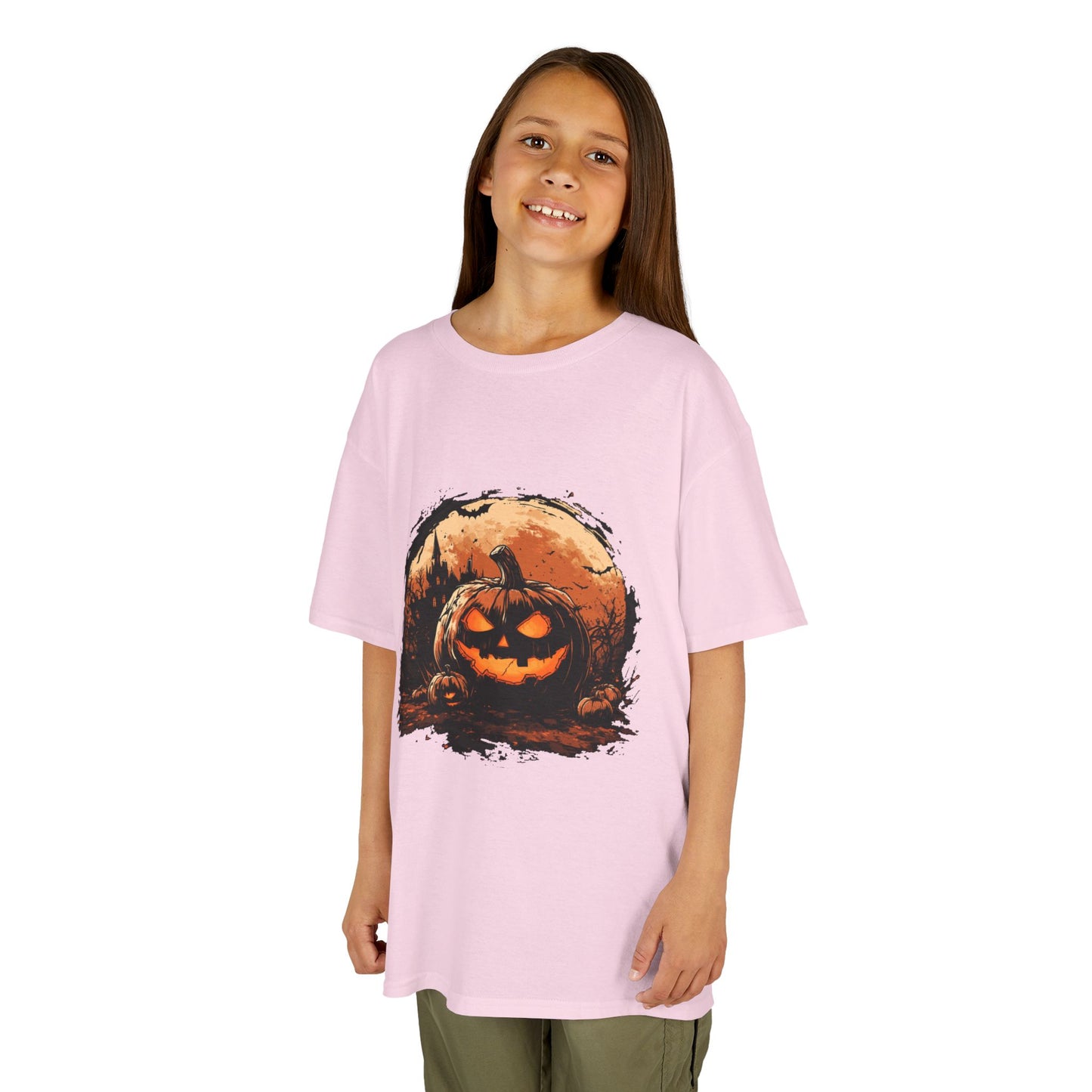 Halloween Pumpkin Kids Tee, Spooky T-Shirt for Children, Autumn Apparel, Trick or Treat Ready, Fall Festival Outfit, Fun Halloween Gift