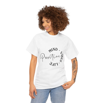 Positive Vibes Unisex Tee, Mind Vibes Life T-Shirt, Motivational Cotton Tee, Casual Wear, Gift for Friends, Everyday Style