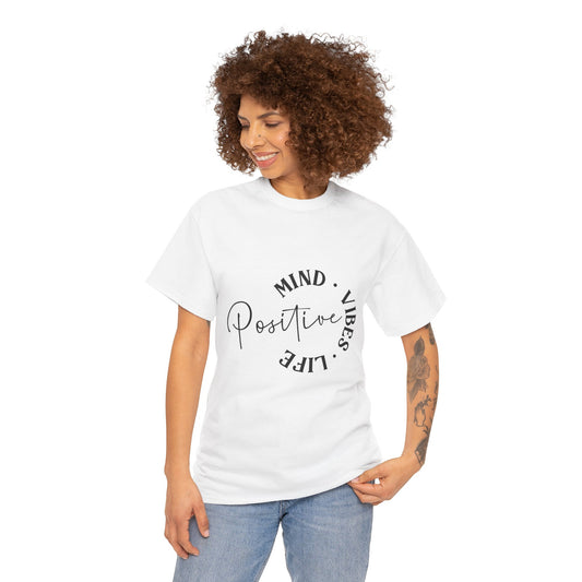 Positive Vibes Unisex Tee, Mind Vibes Life T-Shirt, Motivational Cotton Tee, Casual Wear, Gift for Friends, Everyday Style