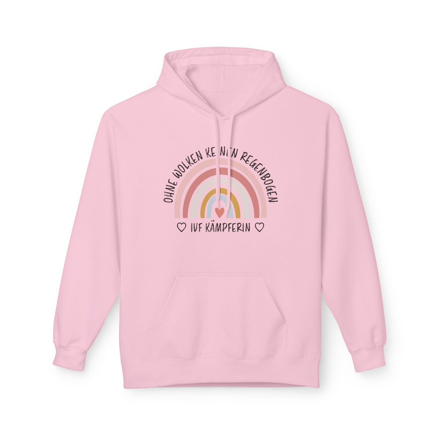 Rainbow Camper Unisex Fleece Hoodie, Cozy Sweatshirt, Camper Gift, Camping Apparel, Rainbow Design, Outdoor Lover Hoodie