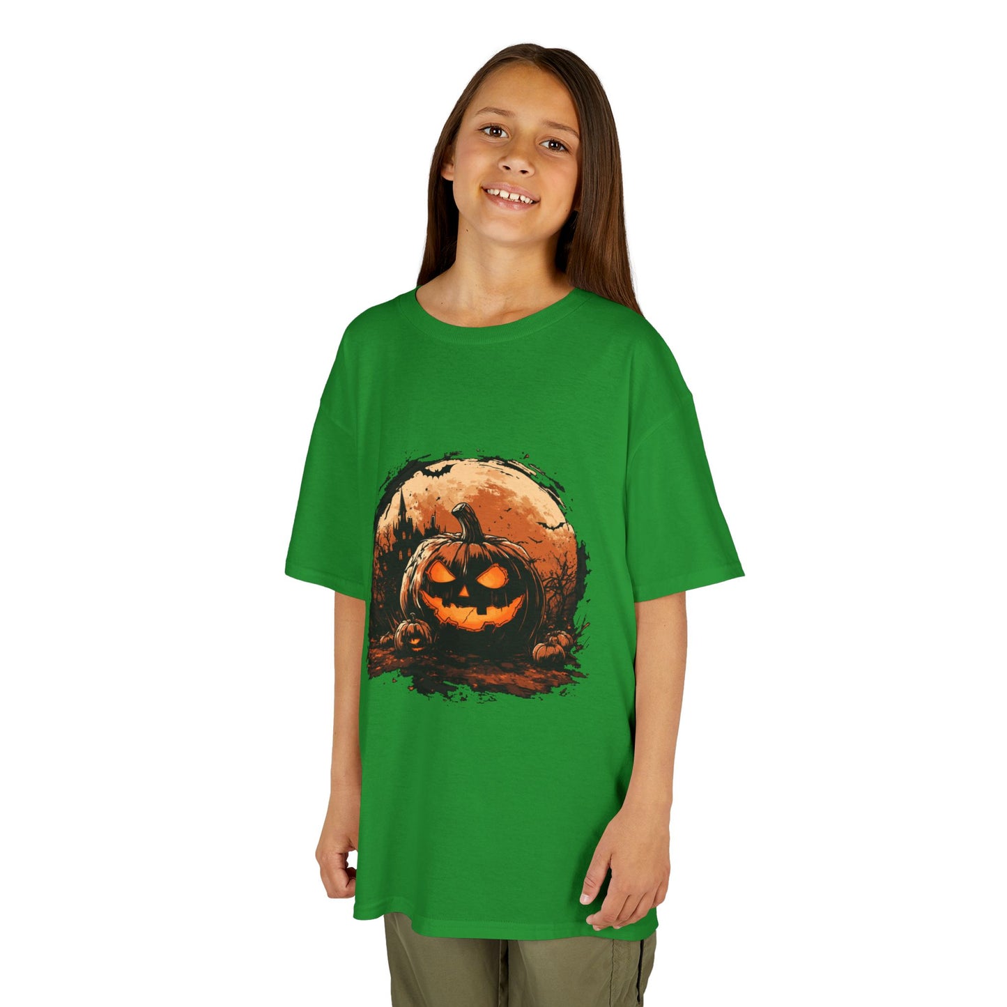 Halloween Pumpkin Kids Tee, Spooky T-Shirt for Children, Autumn Apparel, Trick or Treat Ready, Fall Festival Outfit, Fun Halloween Gift