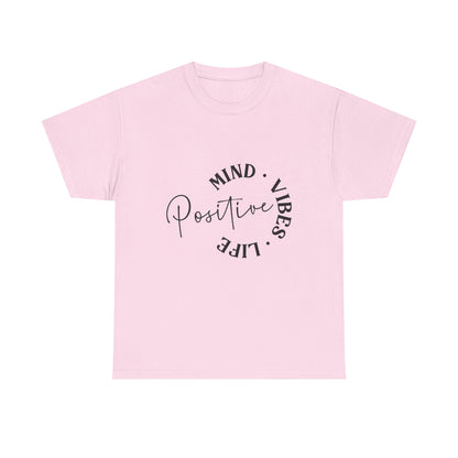 Positive Vibes Unisex Tee, Mind Vibes Life T-Shirt, Motivational Cotton Tee, Casual Wear, Gift for Friends, Everyday Style