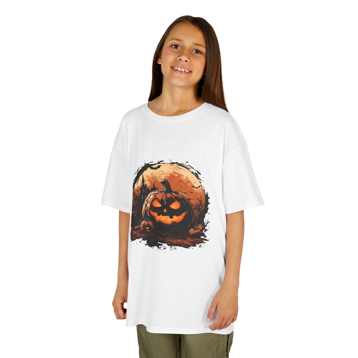 Halloween Pumpkin Kids Tee, Spooky T-Shirt for Children, Autumn Apparel, Trick or Treat Ready, Fall Festival Outfit, Fun Halloween Gift