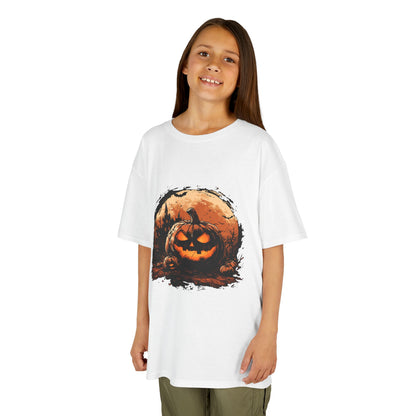 Halloween Pumpkin Kids Tee, Spooky T-Shirt for Children, Autumn Apparel, Trick or Treat Ready, Fall Festival Outfit, Fun Halloween Gift
