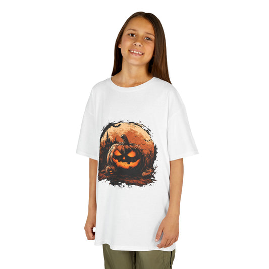 Halloween Pumpkin Kids Tee, Spooky T-Shirt for Children, Autumn Apparel, Trick or Treat Ready, Fall Festival Outfit, Fun Halloween Gift