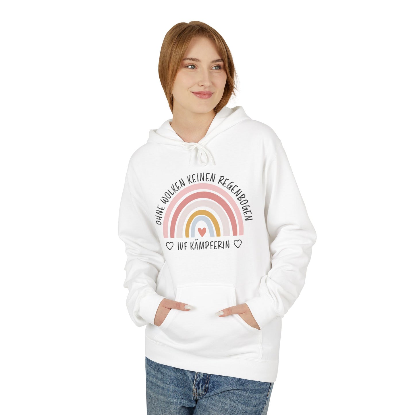 Rainbow Camper Unisex Fleece Hoodie, Cozy Sweatshirt, Camper Gift, Camping Apparel, Rainbow Design, Outdoor Lover Hoodie